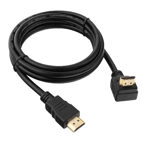 Кабель HDMI19M - HDMI19M угл. разъём, 1.4b Cablexpert, зол.конт., экран, 1.8м 23228 - фото 10219
