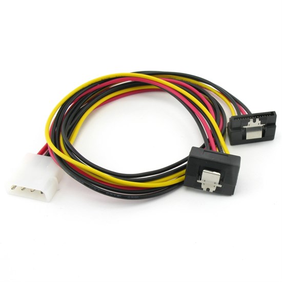 Переходник питания Molex 4-pin ->2SATA с защелкой, угл. разъем, 0.46м (KC-246) 29812 - фото 10576