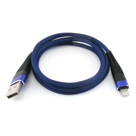 Кабель USB A --> Lightning 8pin (m) 1.0м для Apple, синий, Floveme (T21510) 32925 - фото 10604