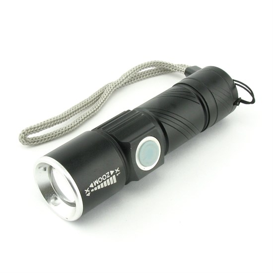 Фонарь WY6434 (1xCree XPE, встроенный акк., zoom, зарядка от USB, цвет черный) 31618 - фото 10639
