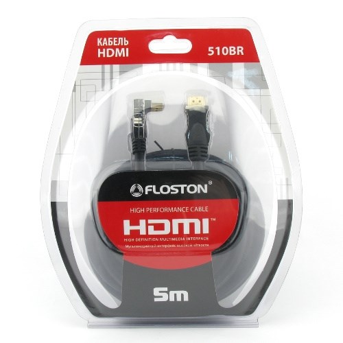 Кабель HDMI19M - HDMI19M угл. разъём, 1.4b, 4.5м Floston 510BR 28206 - фото 10688