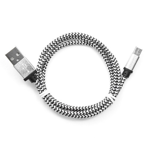 Кабель USB A --> Micro USB 5P (B) 1.0м нейлон, серебристый, Cablexpert (CC-mUSB2sr1m) 33224 - фото 11273