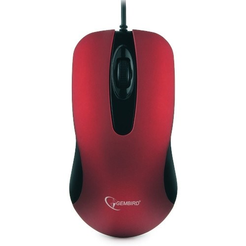 Мышь Gembird MOP-400-R, красная, бесшумный клик, USB, 1000dpi 33220 - фото 11290