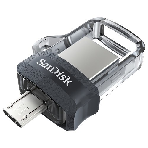 micro-USB + USB 3.0 Flash Drive 128GB SanDisk Ultra Dual Drive m3.0, Black (SDDD3-128G-G46) 33371 - фото 11323