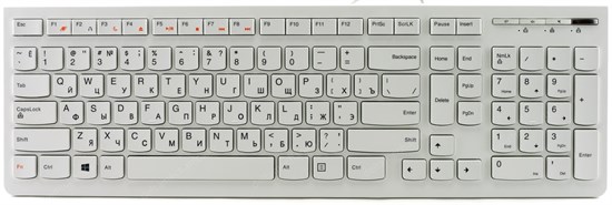 Клавиатура Lenovo LXH-EKB-10YA, белая, низкопрофильная, USB 33914 - фото 11838