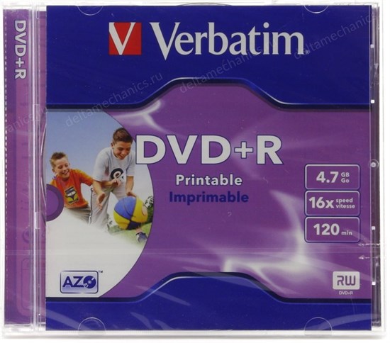 DVD+R 4.7GB Verbatim 16x Printable, jewel (43507) 12972 - фото 11870