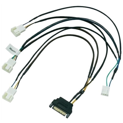 Разветвитель 1x4-pin (F) --> 3x4-pin (M) PWM + питание 1xSATA Akasa FLEXA FP3S 30см AK-CBFA06-30 33303 - фото 12153
