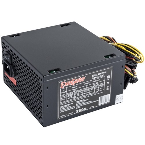 Блок питания ATX 500W ExeGate (ATX-XP500), чёрный, 12V@17A+17A, 12cm fan, 6+2 pin PCI-E (EX219463RUS) 34465 - фото 12574