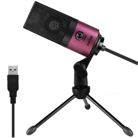 Микрофон FIFINE K669 (розовый, на штативе, USB 5V, 20Hz-20kHz, -34dB±30% (1kHz), S/N 78dB, шнур 1.8 м, рег. громкости) 34660 - фото 12654