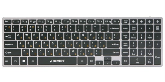 Клавиатура беспроводная Gembird KBW-2, Bluetooth, 106 кл., ножничный механизм, бесшумная 34914 - фото 13184