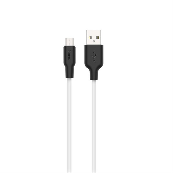 Кабель USB A --> Micro USB 5P (B) 1.0м hoco X21, бело-черный, силиконовая оплетка 34898 - фото 13193