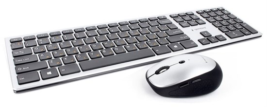 Клавиатура+мышь беспроводные Gembird KBS-8100, Bluetooth, slim, серебро, 109кл., 1600dpi 34915 - фото 13224
