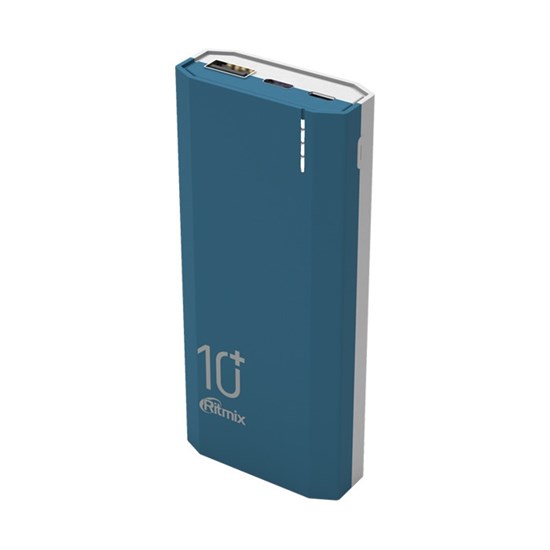 Портативный аккумулятор Ritmix RPB-10002 Blue 10000mAh, 5V 2100mA, вх. micro-USB/ Type-C 34098 - фото 13472