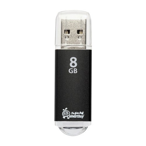 USB 2.0 Flash Drive 8GB SmartBuy V-Cut, алюминий, черный 34582 - фото 13559