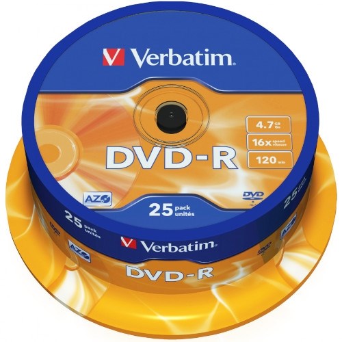 DVD-R 4.7GB Verbatim 16x (упаковка 25шт. на шпинделе) (43522) 12534 - фото 13696