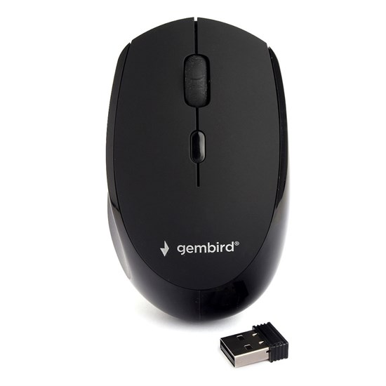 Мышь беспров. Gembird MUSW-354, черная, бесшумный клик, soft touch, 1600dpi 35262 - фото 13939