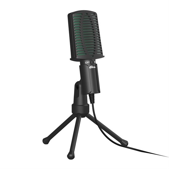 Микрофон Ritmix RDM-126 Black-Green на штативе-подставке, 50-16000Гц, -30±3 дБ, кабель 1.8м 35492 - фото 14435