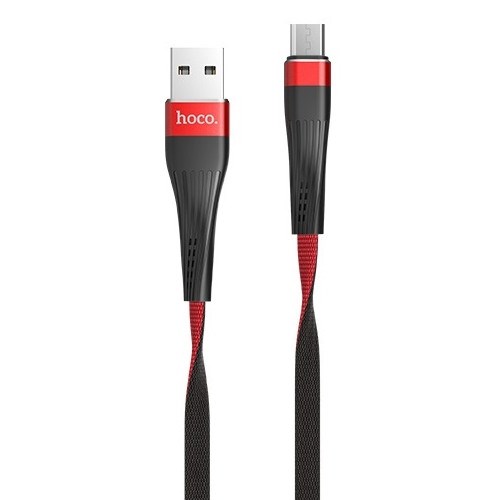 Кабель USB A --> Micro USB 5P (B) 1.2м hoco U39, красно-чёрный 35546 - фото 14696