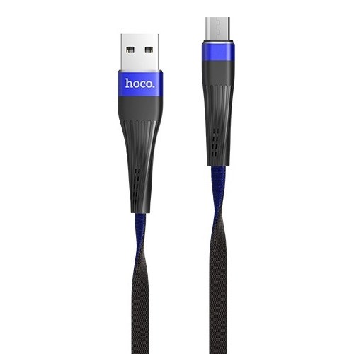 Кабель USB A --> Micro USB 5P (B) 1.2м hoco U39, сине-чёрный 35547 - фото 14698