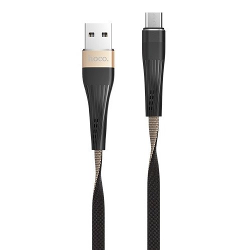 Кабель USB A --> Micro USB 5P (B) 1.2м hoco U39, чёрно-золотой 35545 - фото 14700