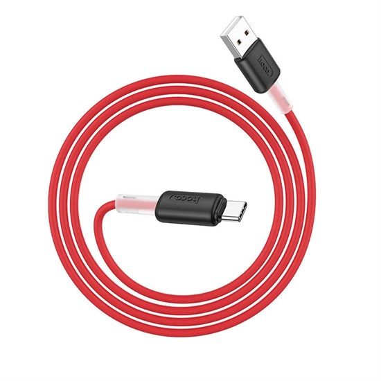 Кабель USB A --> Type-C (M) 1.0м (USB 2.0) hoco X48, красный, силиконовая оплетка, 3A 35562 - фото 14731