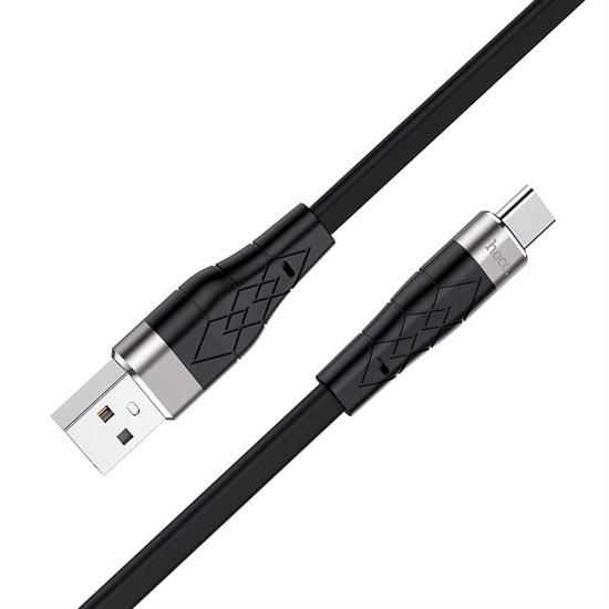 Кабель USB A --> Type-C (M) 1.0м (USB 2.0) hoco X53, черный, силиконовая оплётка, 3A 35568 - фото 14748