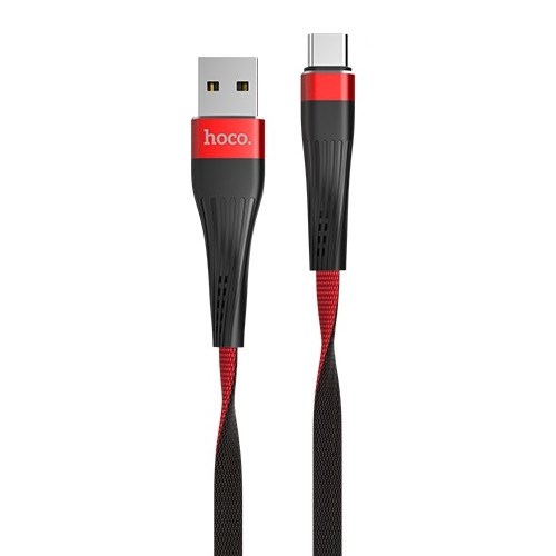 Кабель USB A --> Type-C (M) 1.2м (USB 2.0) hoсo U39, красно-чёрный 35552 - фото 14751