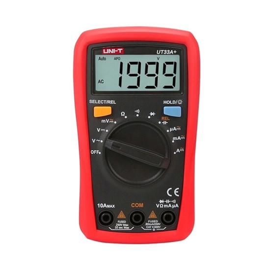 Мультиметр UNI-T UT33A+ (1999, 600В, 10А, 200Ом-2МОм, подсветка, 2xAAA) 35671 - фото 14951