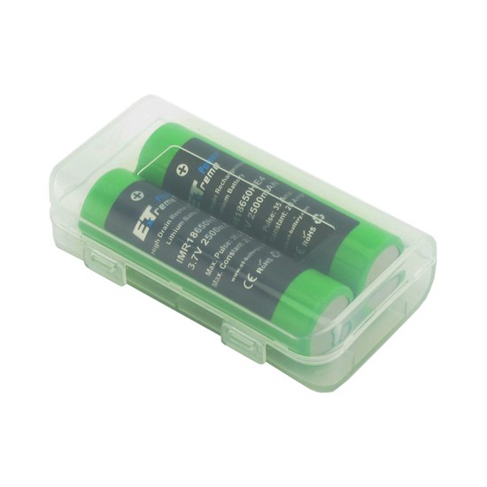 Аккумуляторы 18650 ET IMR18650HE4, незащищенный, 2500mAh 3.7V, 20/35A, Li-Ion, 2шт. в пласт. боксе 35534 - фото 14959