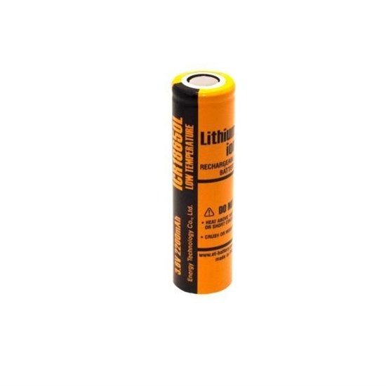 Аккумулятор 18650 ET ICR18650C, незащищенный, 2200mAh 3.7V, 6.6A, Li-Ion, 1шт. 35533 - фото 15418