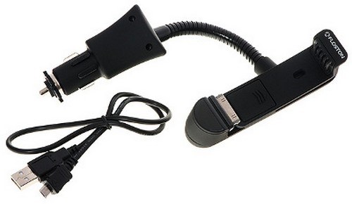 Держатель для iPhone4/iPod (Apple 30-pin), черный, в автоприкуриватель, на гибкой ножке Floston CC1A 27560 - фото 15924