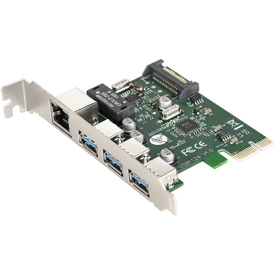 Ethernet-адаптер PCI-e ExeGate EXE-361 UTP 10/100/1000 Mbit/sec + 3xUSB 3.0 35980 - фото 15972