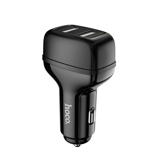 Зарядное устройство а/м 12V -> USB 5V hoco Z36 2xUSB, 2400mA, чёрное 35779 - фото 16008