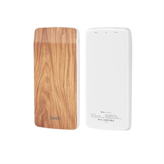 Портативный аккумулятор hoco J5 8000mAh, 2xUSB 2A, дерево 36052 - фото 16089