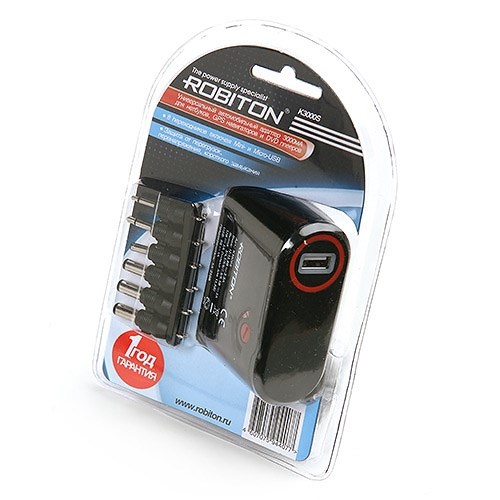 Зарядное устройство а/м 12V --> 3-12V Robiton K3000S 3000мА, универс., 8раз., +USB 5V 28644 - фото 16189