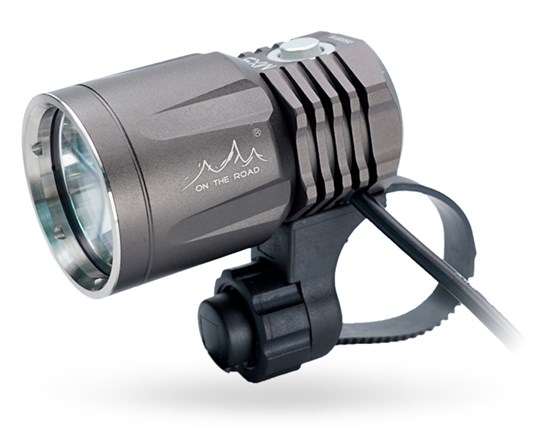 Фара велосипедная ON THE ROAD MX5-BL (1xCree XP-L2 W2, 1200lm, IPX6, питание USB или 5.5*2.1, 7 реж., проводной пульт) 35360 - фото 16280