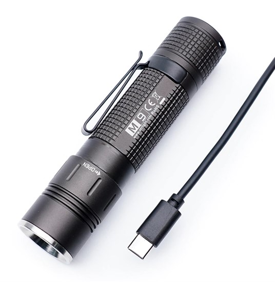 Фонарь ON THE ROAD M9 (Cree XM-L2 5C 4000K, 1100lm, IPX8, USB Type-C, 1x18650 3100mAh в комплекте, чехол, 115x26(24.8) мм) 35361 - фото 16285