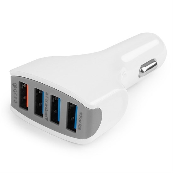 Зарядное устройство а/м 12V -> USB 5V Cablexpert MP3A-UC-CAR18 4xUSB, QC 35941 - фото 16378