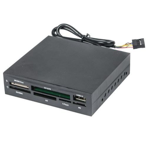 3.5" Internal USB 2.0 Card Reader+1USB, Gembird FDI2-ALLIN1-02-B Black 33246 - фото 16397