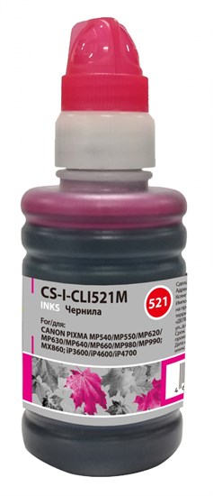 Чернила для Canon CL-521 (MP540/550/620/630/640/660) Magenta (100мл) Cactus 29598 - фото 16414