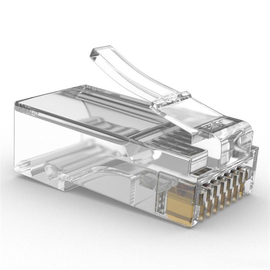 RJ-45-EZ коннектор сквозной (8P8C) под одножильный и многожильный кабель, до 24AWG, 1шт. 35254 - фото 16450