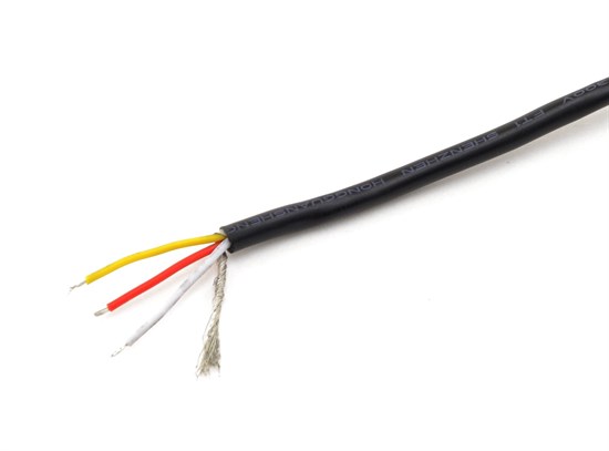 Кабель для ремонта наушников UL2547 3 х 26AWG, экран, D3.2 мм, чёрный, 1м (на отрез) 36431 - фото 16474