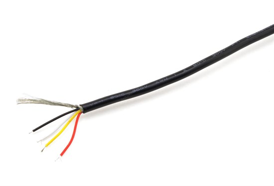 Кабель для ремонта наушников UL2547 4 х 28AWG, экран, D3.2 мм, чёрный, 1м (на отрез) 36432 - фото 16475