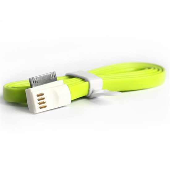 Кабель USB Am->Apple 30-pin, для iPhone4/iPod/iPad, угловой разъём, 1.2м, Smart Buy iK-412m green 36465 - фото 16717