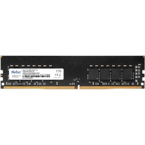 DIMM DDR-4 8GB PC4-21300 DDR4-2666 Netac Basic (NTBSD4P26SP-08) CL19, 1.2V 36216 - фото 16843