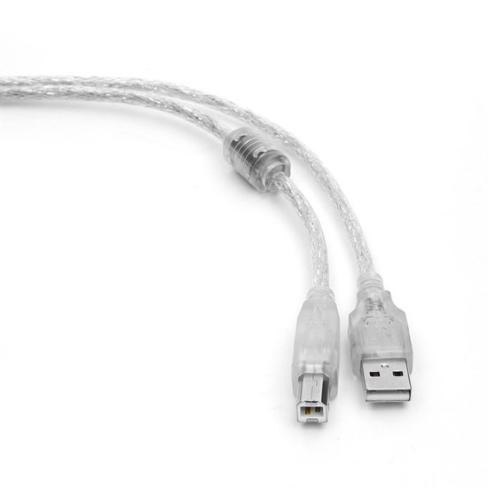 Кабель USB тип A-B 2.0м (USB 2.0) экран, с фильтром, прозрачный, Cablexpert (CCF-USB2-AMBM-TR-2M) 36407 - фото 16945