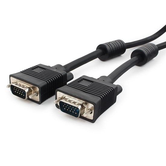 Кабель SVGA 15M-15M (сигн., экранированный, 2 фильтра, чёрный) 10м 35833 - фото 17009