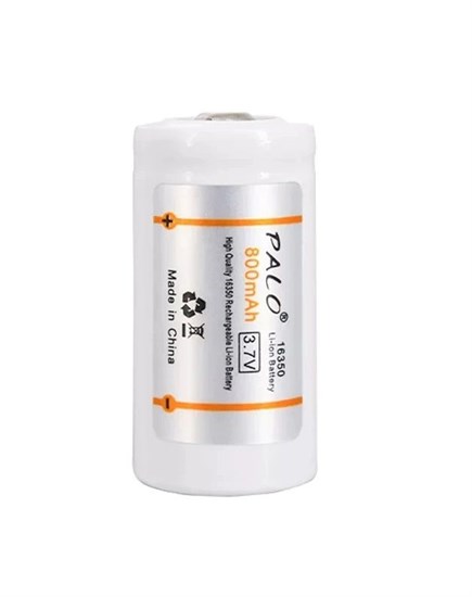 Аккумулятор 16350 (CR123A/16340) PALO, 800mAh, 3.7V, Li-Ion, незащищённый, 1шт. 36552 - фото 17550