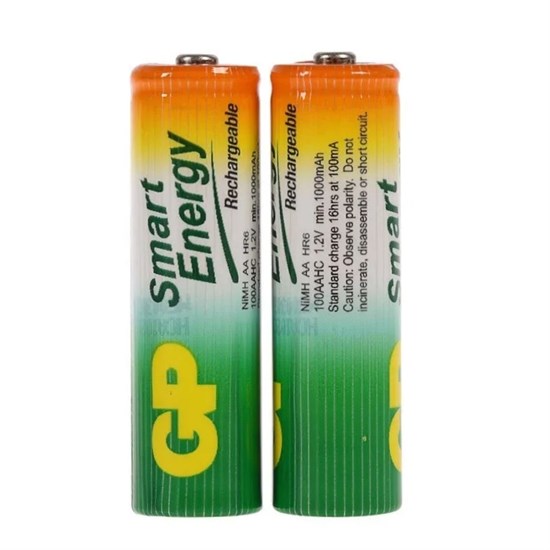 Аккумуляторы "AA" GP Smart Energy 100AAHC-2 (NiMH, 1.2V, 1000mAh), упаковка 2шт. 35595 - фото 18312
