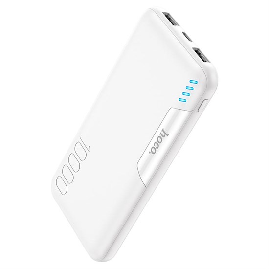 Портативный аккумулятор hoco J82 10000mAh, 2xUSB, белый 37081 - фото 18341